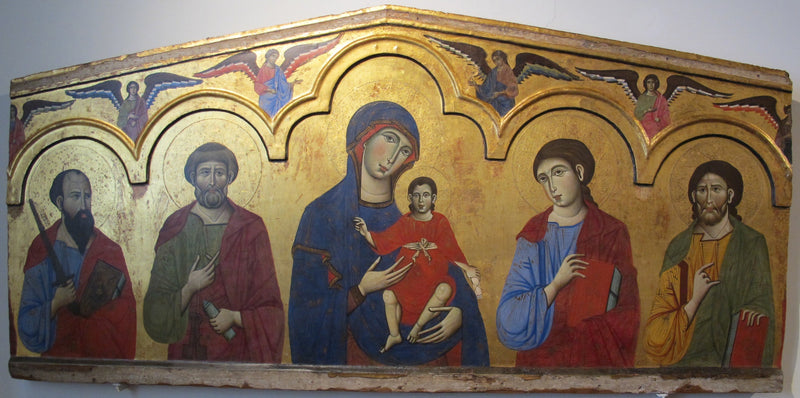 Virgin and Child surrounded by four saints - Guido da Siena