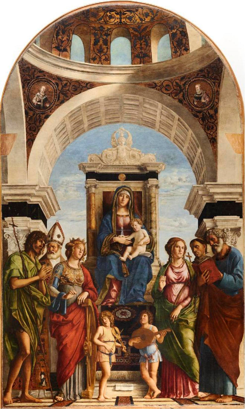 Virgin and Child surrounded by saints and angels - Cima da Conegliano