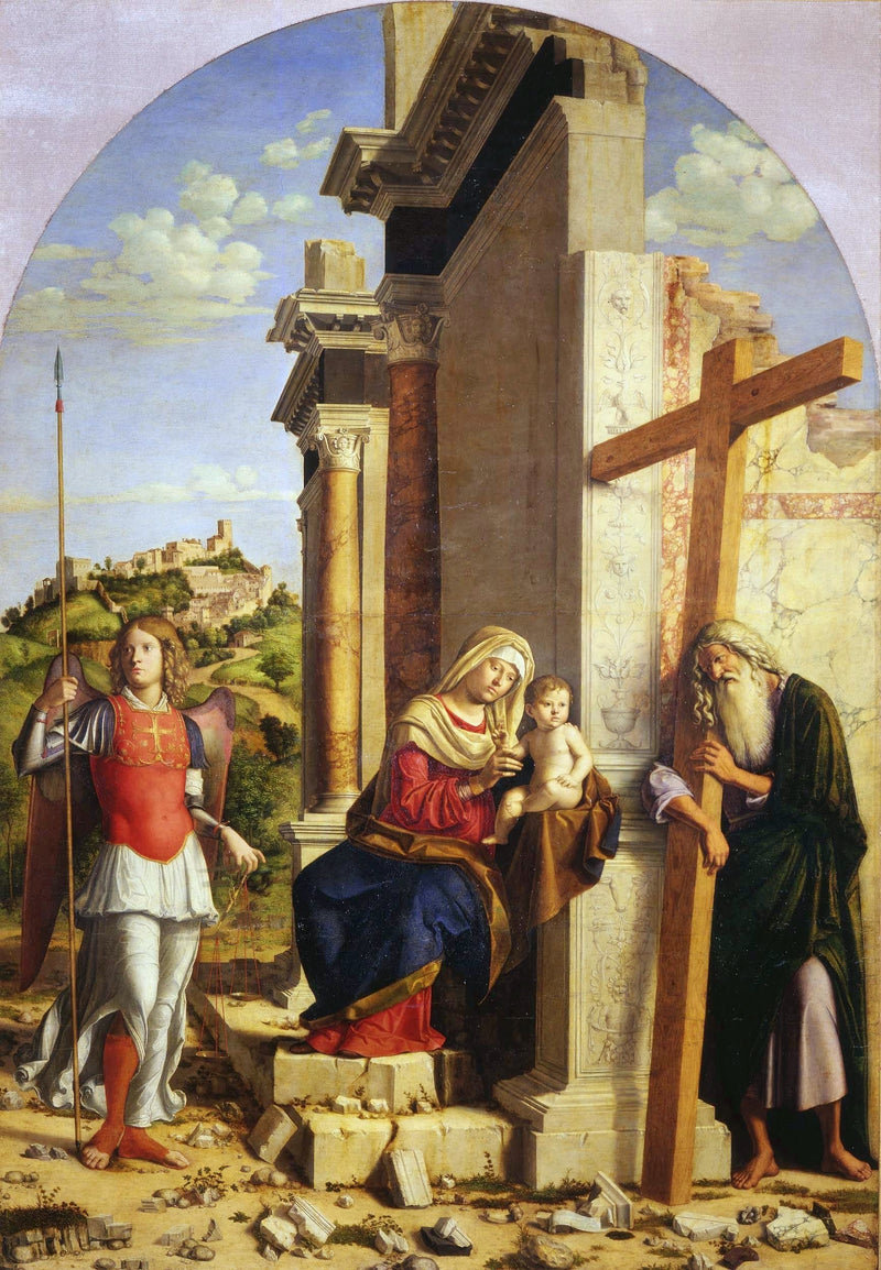 Virgin and Child between Archangel Saint Michael and Apostle Saint Andrew - Cima da Conegliano