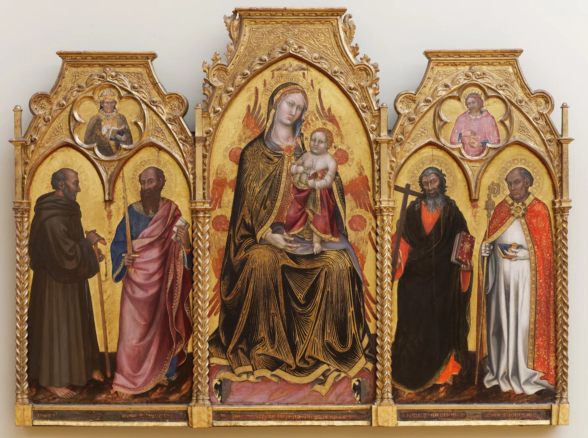 Vierge à l'enfant entre les saints Gérard, Paul, André et Nicolas - Taddeo di Bartolo image 1 reproduction réalisée par Alpha Reproduction