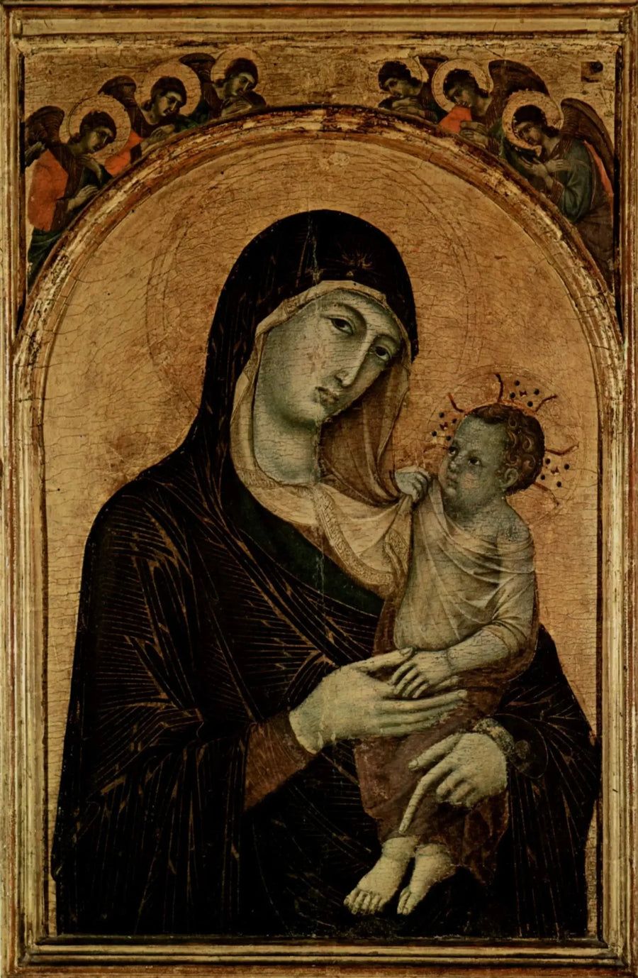 Virgin and Child with Six Angels - Duccio di Buoninsegna