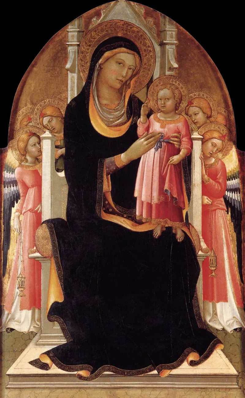 Virgin and Child Enthroned with Six Angels - Lorenzo Monaco