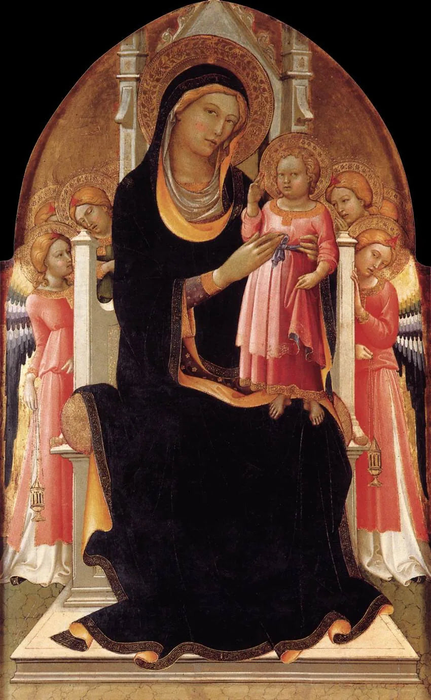 Virgin and Child Enthroned with Six Angels - Lorenzo Monaco