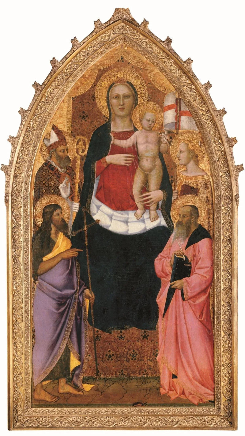 Virgin and Child enthroned with Saints Zenobe, John the Baptist, Reparata, and John the Evangelist - Nardo di Cione