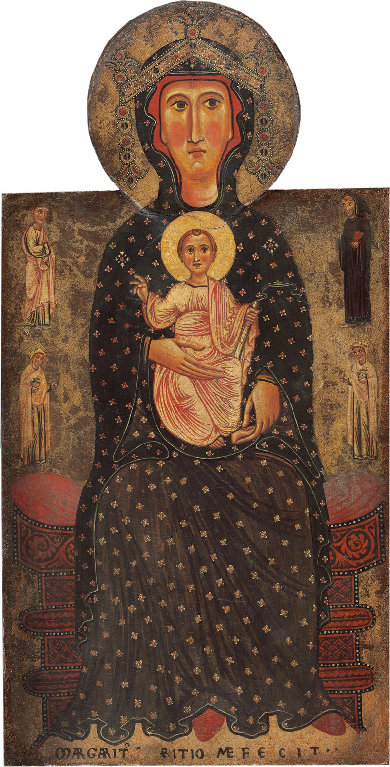 Virgin and Child Enthroned with Four Saints - Margaritone d'Arezzo