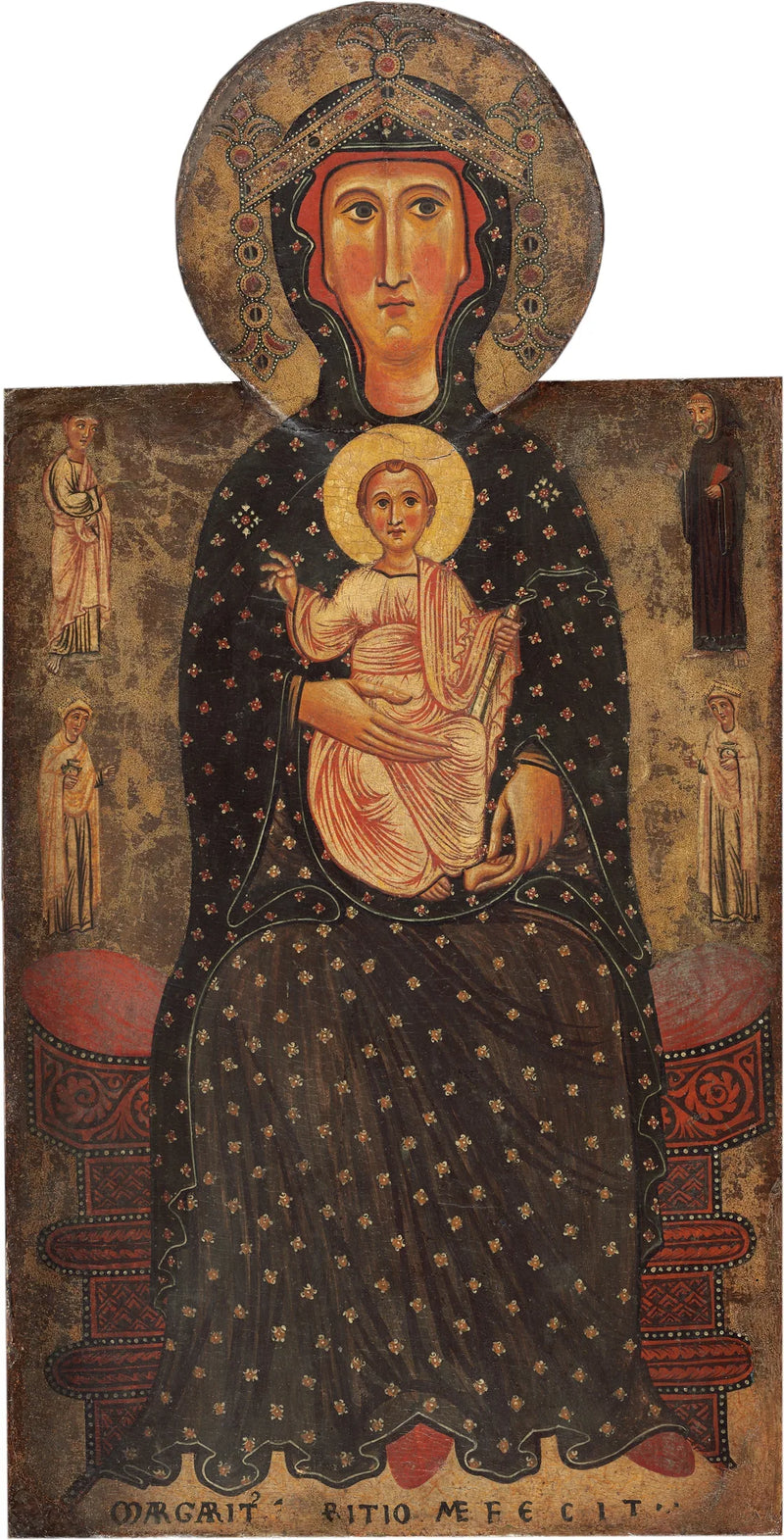 Virgin and Child Enthroned with Four Saints - Margaritone d'Arezzo