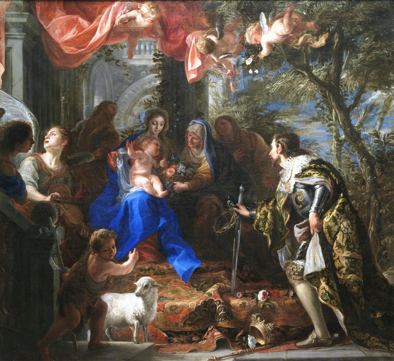Virgin and Child adored by Saint Louis, King of France - Claudio Coello