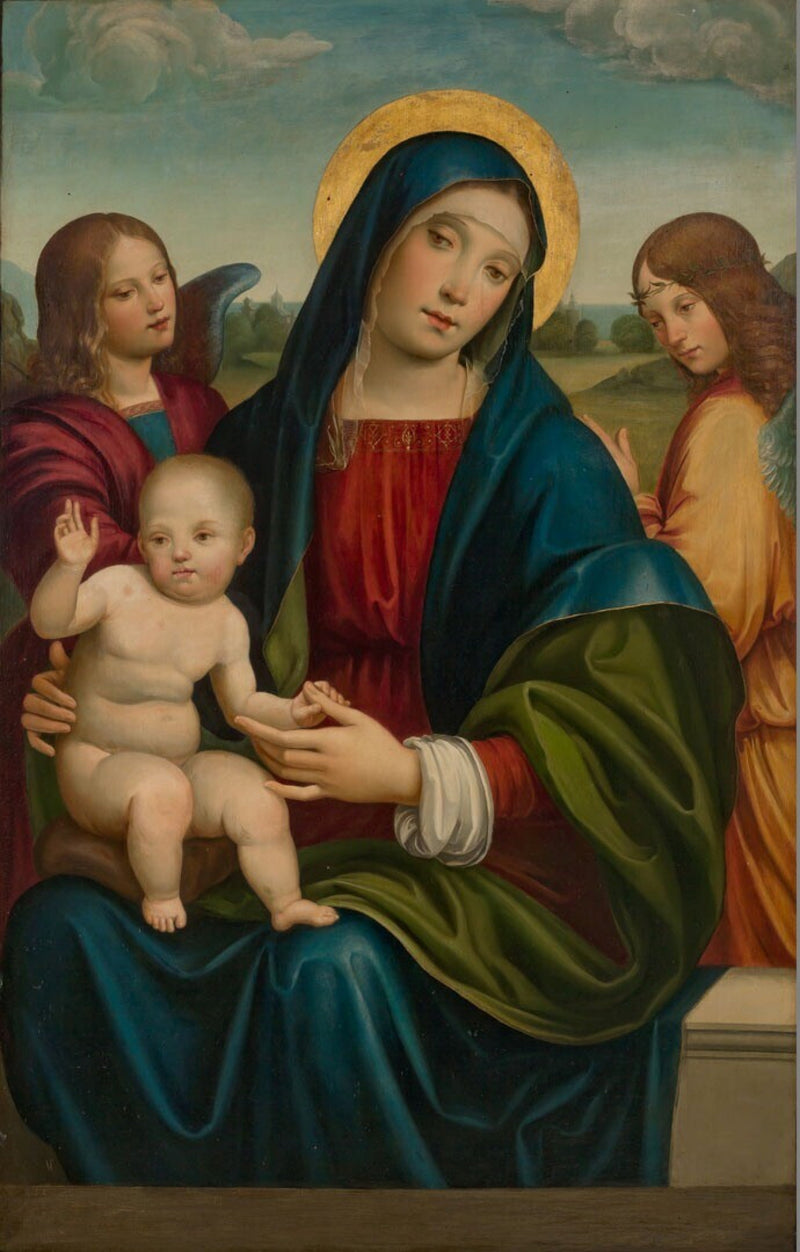 Virgin and Child with Two Angels - Francesco Francia