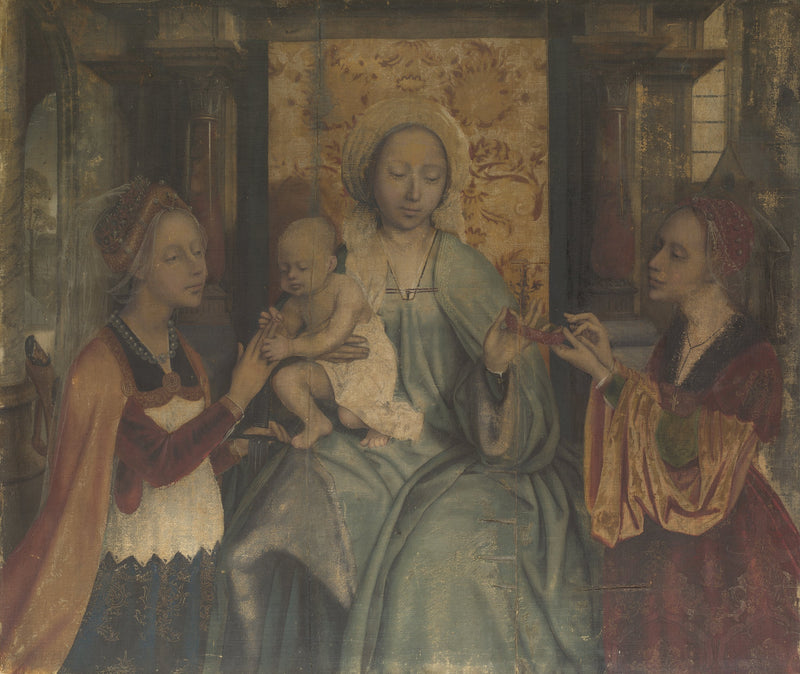 Virgin and Child with Saint Barbara and Saint Catherine - Quentin Metsys