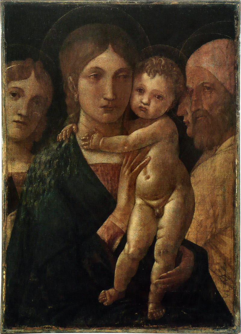 Virgin and Child with Three Saints - Andrea Mantegna