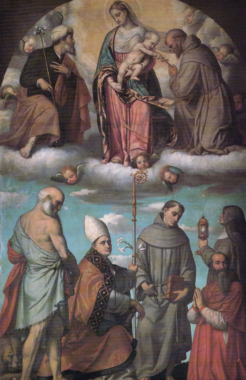 Virgin and Child in Glory with Saints Joseph and Francis - Alessandro Bonvicino