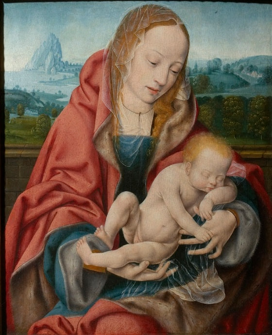 Sleeping Virgin and Child - Joos van Cleve