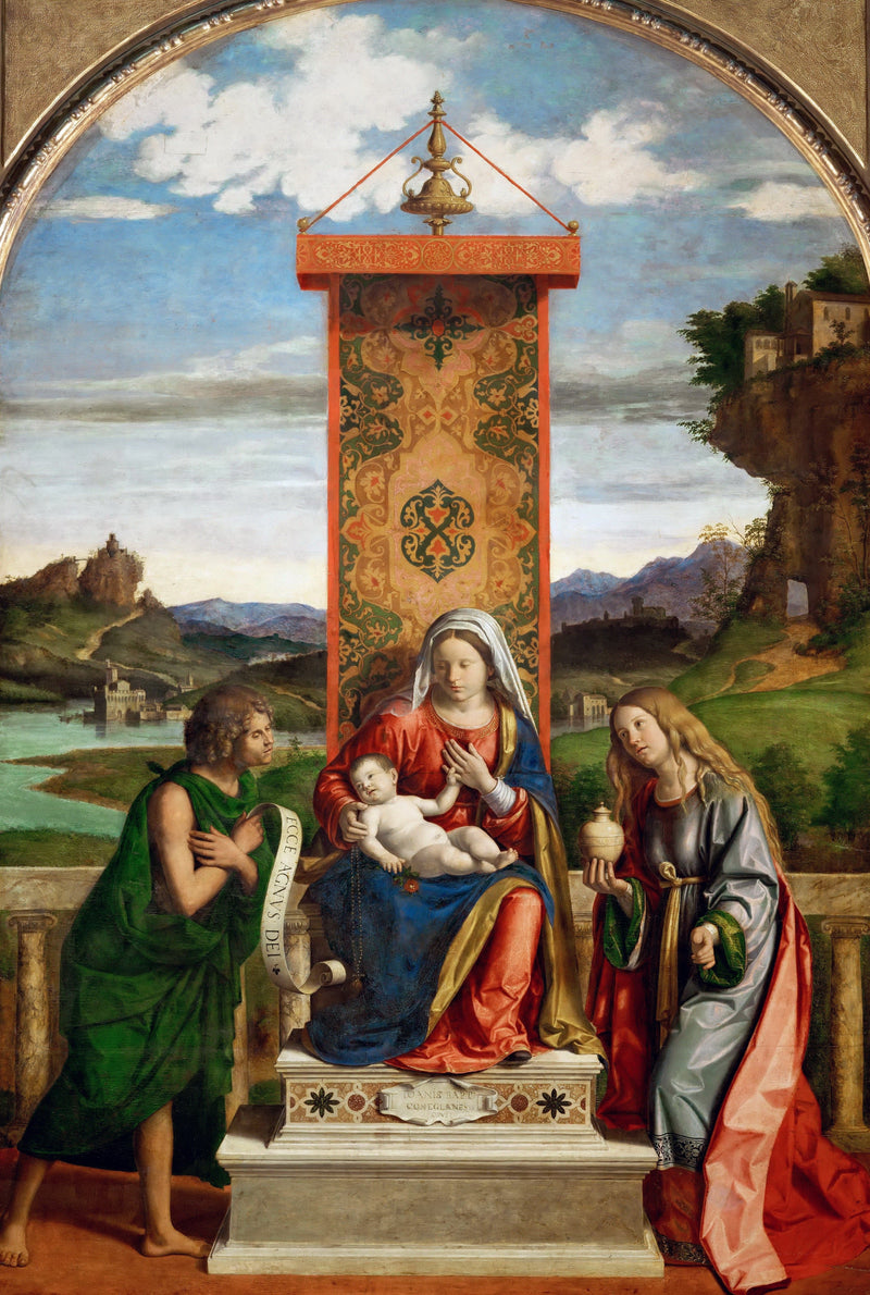 Virgin and Child surrounded by Saint John the Baptist and Mary Magdalene - Cima da Conegliano