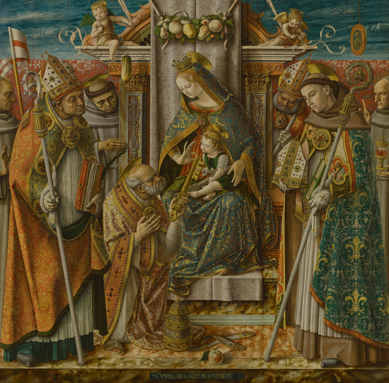 Virgin and Child Enthroned with Saints - Carlo Crivelli