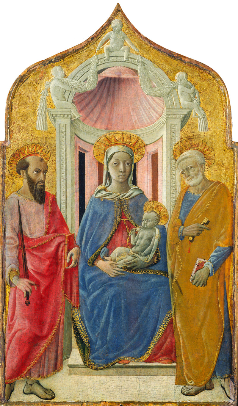 Virgin and Child enthroned with Saint Peter and Saint Paul - Domenico di Bartolo