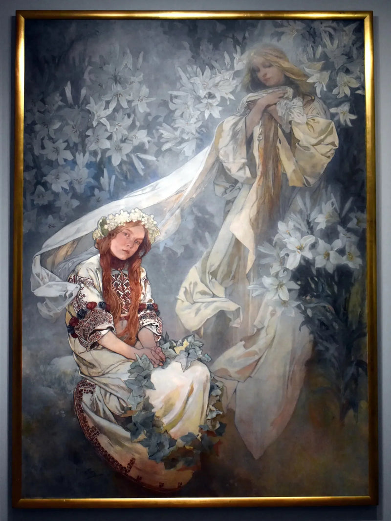 Virgin Mary with Lilies - Alphonse Mucha
