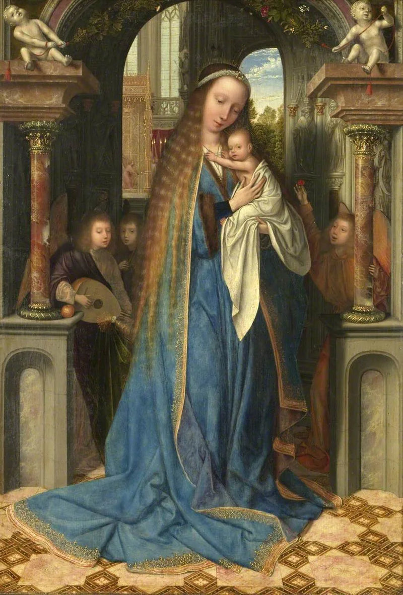 Virgin with Child and Angels - Quentin Metsys
