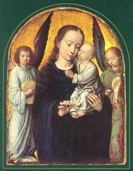 Virgin and Child with Two Musician Angels - Gérard David