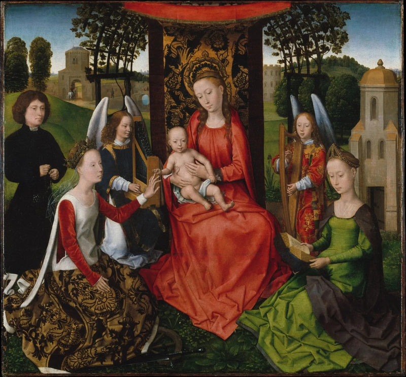 Virgin and Child with Saint Catherine of Alexandria and Barbara - Hans Memling