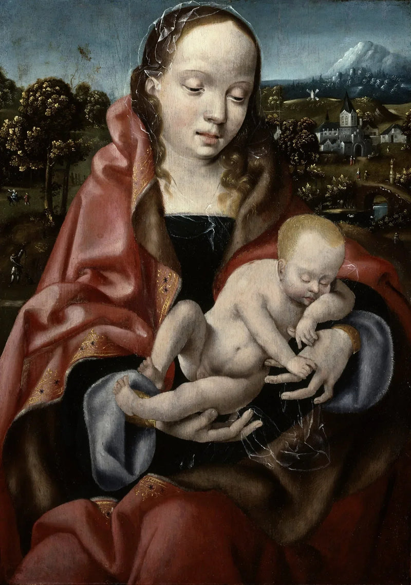 Virgin and Child Jesus Sleeping - Joos van Cleve