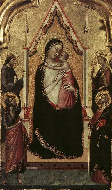Virgin and Child enthroned with saints - Bernardo Daddi