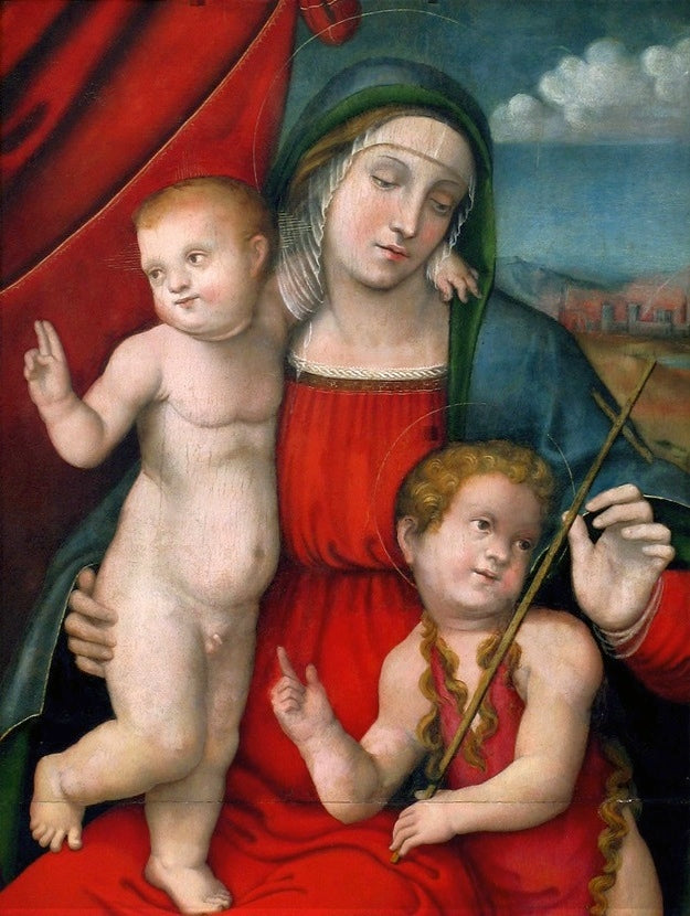 Virgin and Child with Saint John the Baptist. - Francesco Francia