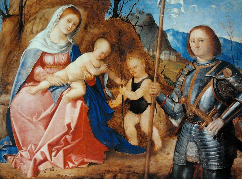 Virgin and Child with Saint John the Baptist and Saint Liberalis. - Marco Basaiti