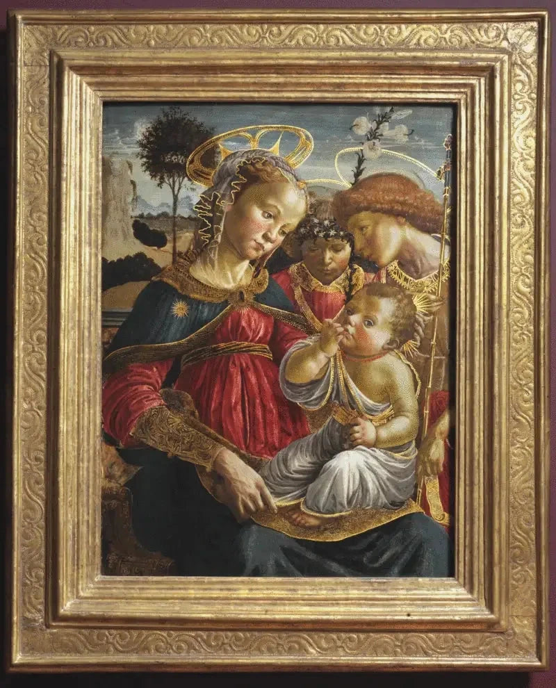 La Vierge, saint Jean-Baptiste et un ange adorant l’Enfant, MNR 252 à Angers – reproduction peinture à l’huile sur toile