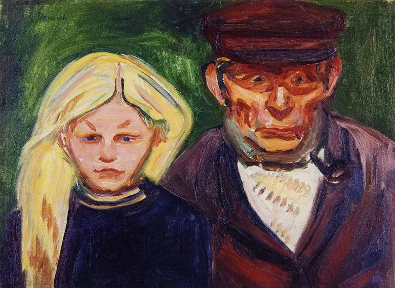 Old Fisherman and His Daughter - Edvard Munch