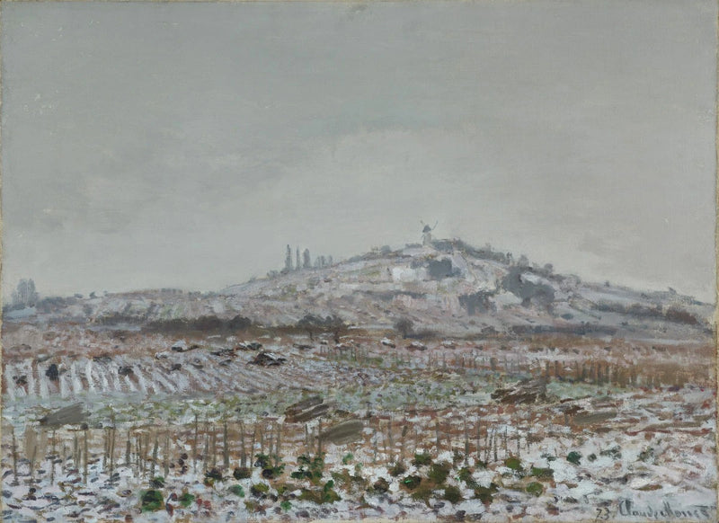 Vines under the snow, Orgemont mill W254 - Claude Monet