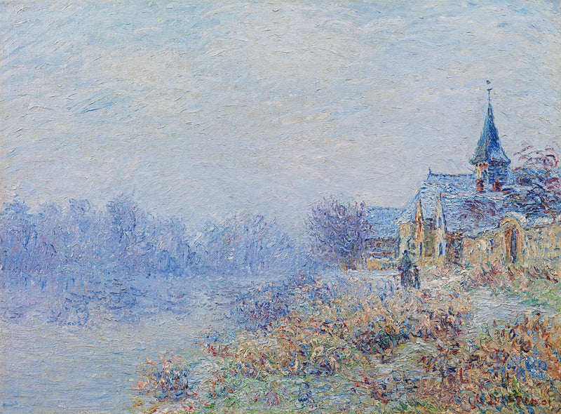 Village by the riverbank (Porte-Joie) - Gustave Loiseau