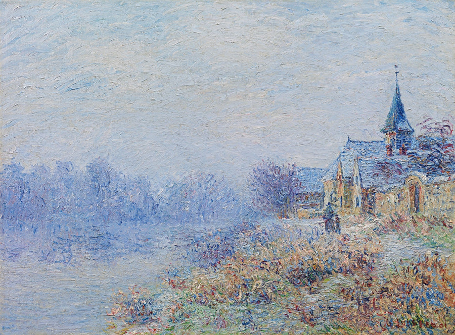 Village by the riverbank (Porte-Joie) - Gustave Loiseau