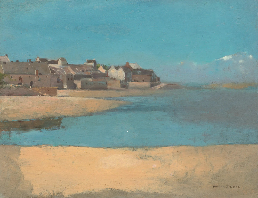 Village au bord de mer en Bretagne - Odilon Redon image 1 reproduction réalisée par Alpha Reproduction