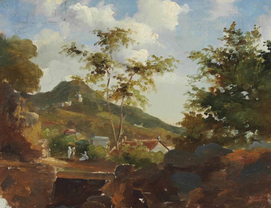 Village at the Foot of a Hill - Camille Pissarro