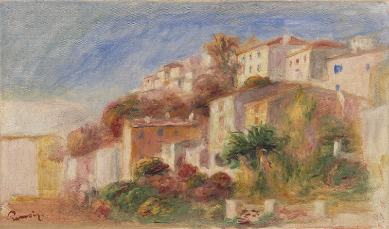 View from the Post Office Garden, Cagnes (Village seen from the Post Office Garden, Cagnes) - Pierre-Auguste Renoir