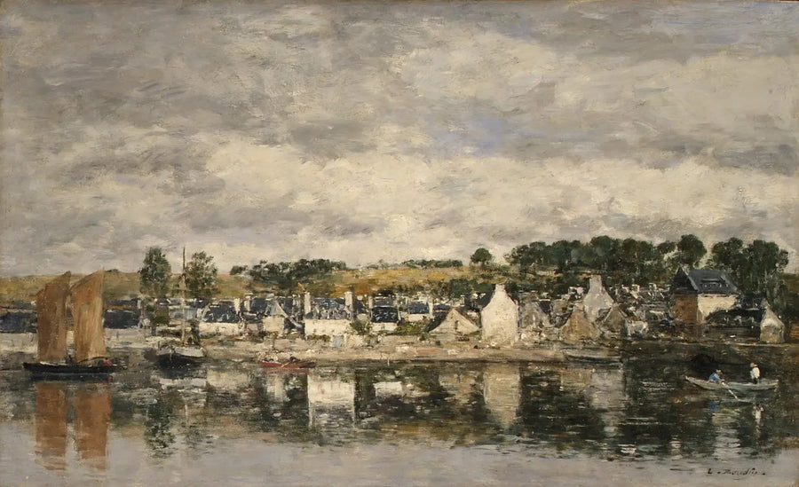 Village by a River - Eugène Boudin