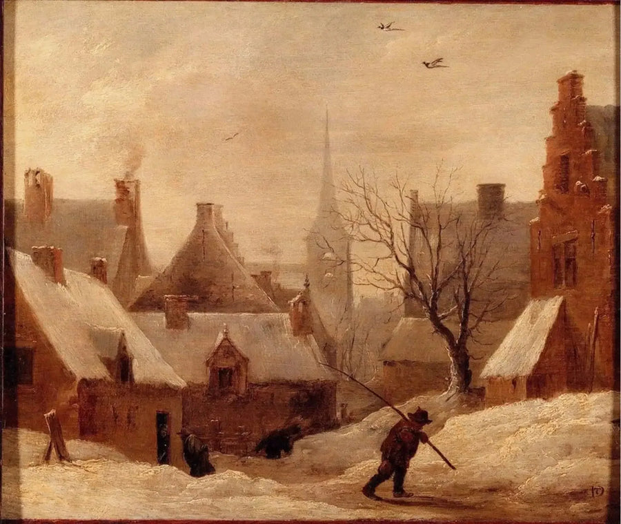 Village sous la neige - David Teniers the Younger