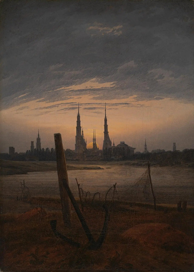 City at Moonrise - Caspar David Friedrich
