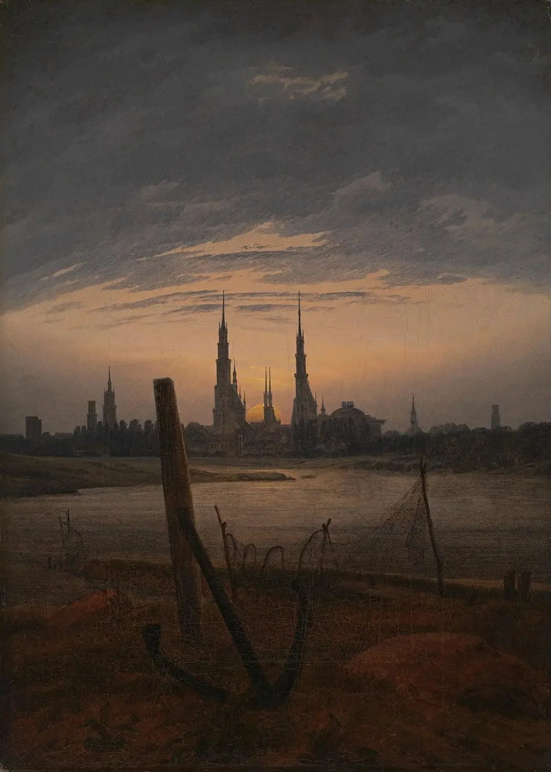 City at Moonrise - Caspar David Friedrich