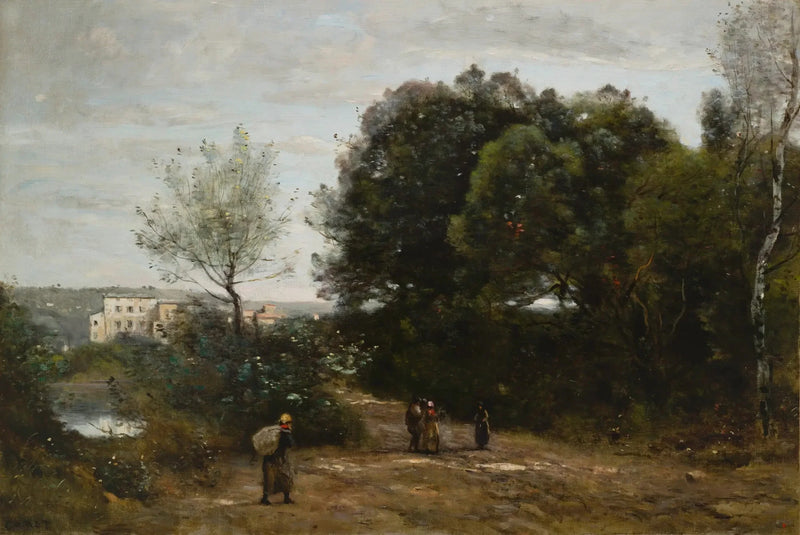 Ville-d'Avray : Path by the pond - Jean-Baptiste Camille Corot
