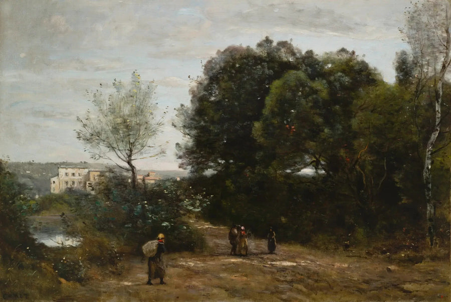 Ville-d'Avray : Path by the pond - Jean-Baptiste Camille Corot