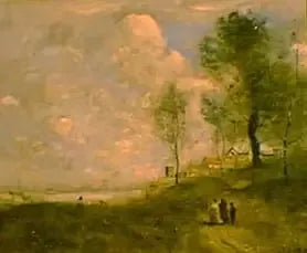 Ville d'Avray (Landscape and figures) - Jean-Baptiste Camille Corot