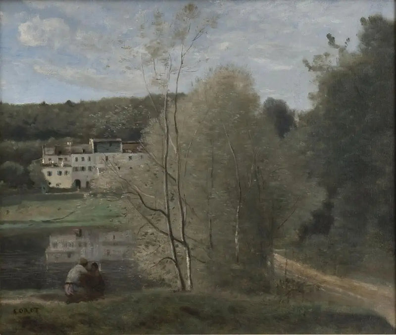 Ville-d'Avray, the pond and the Cabassud houses - Jean-Baptiste Camille Corot