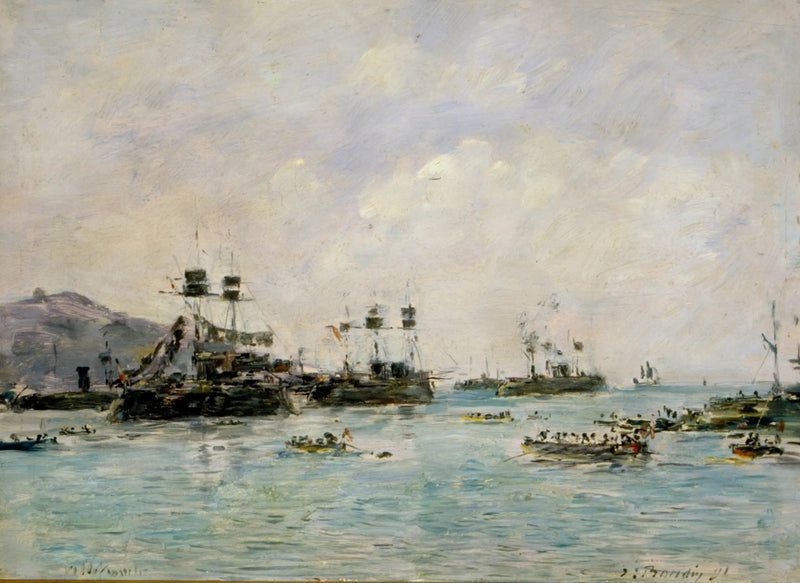 Villefranche - warships - Eugène Boudin