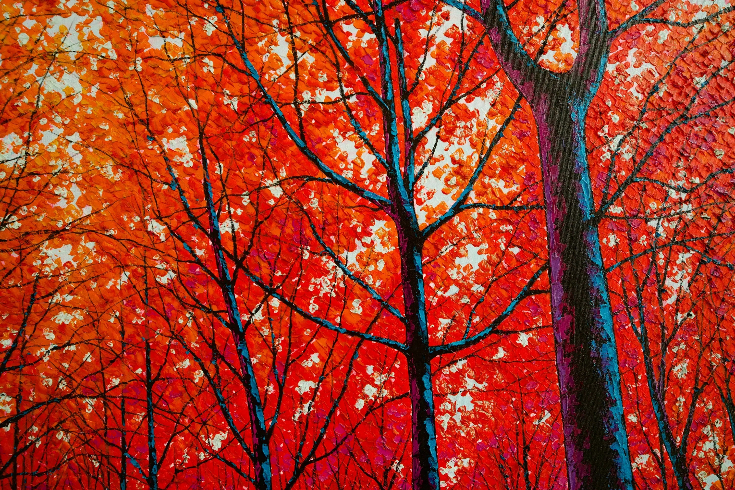 Visage d'Automne | 150 x 100 cm image 5 copie de tableau peinte à la main