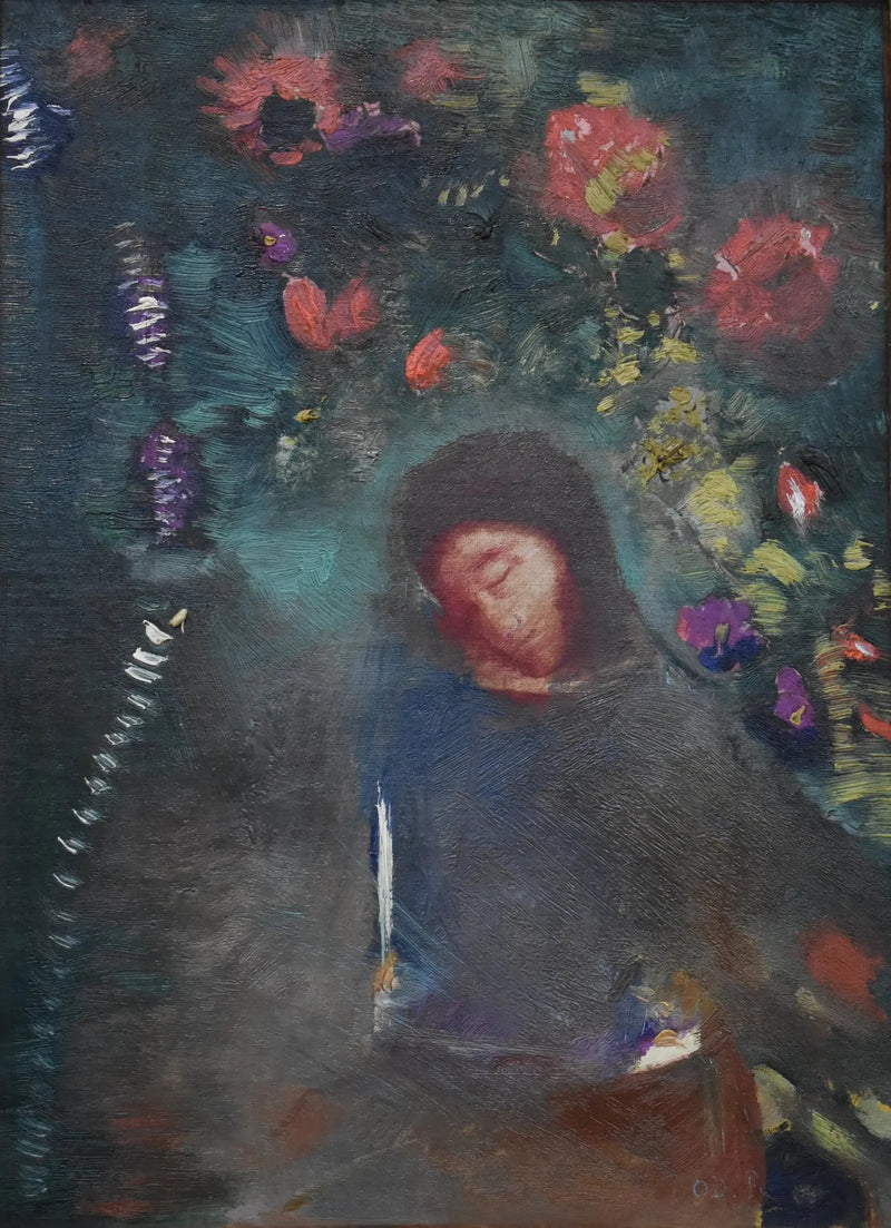 Face and Flowers - Odilon Redon