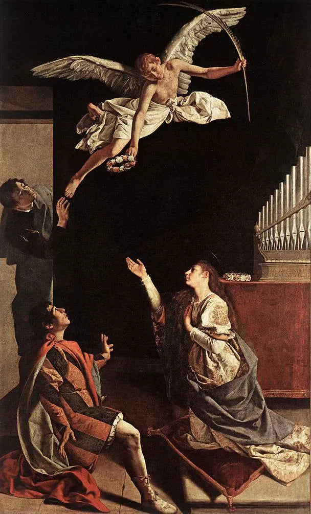 Vision de Sainte Cécile - Orazio Gentileschi image 1 copie de tableau peinte à la main