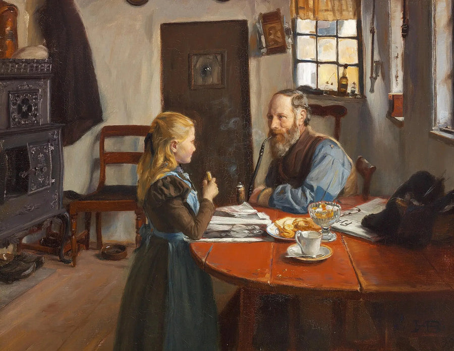 Visit to Grandfather. - H. A. Brendekilde