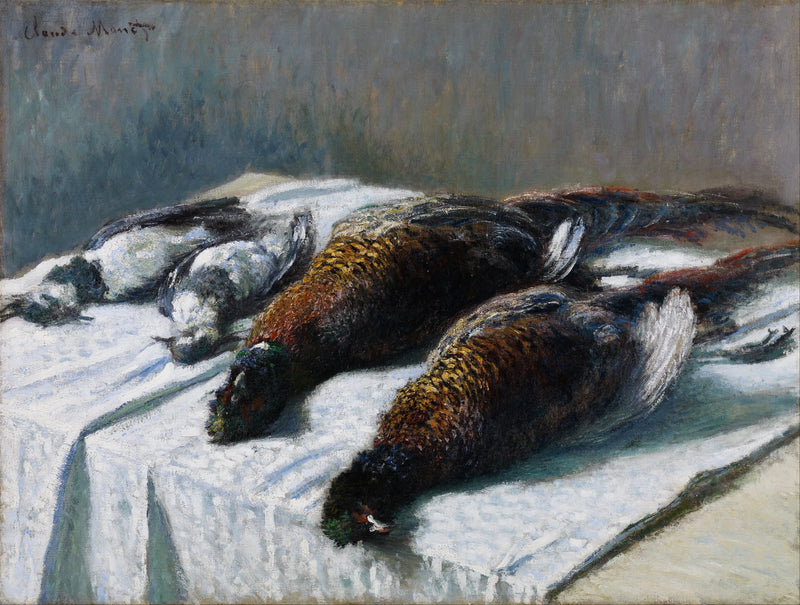 Still life with pheasants and plovers W550 - Claude Monet