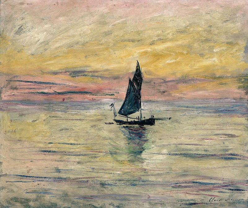Le Voilier, evening effect W1027 - Claude Monet